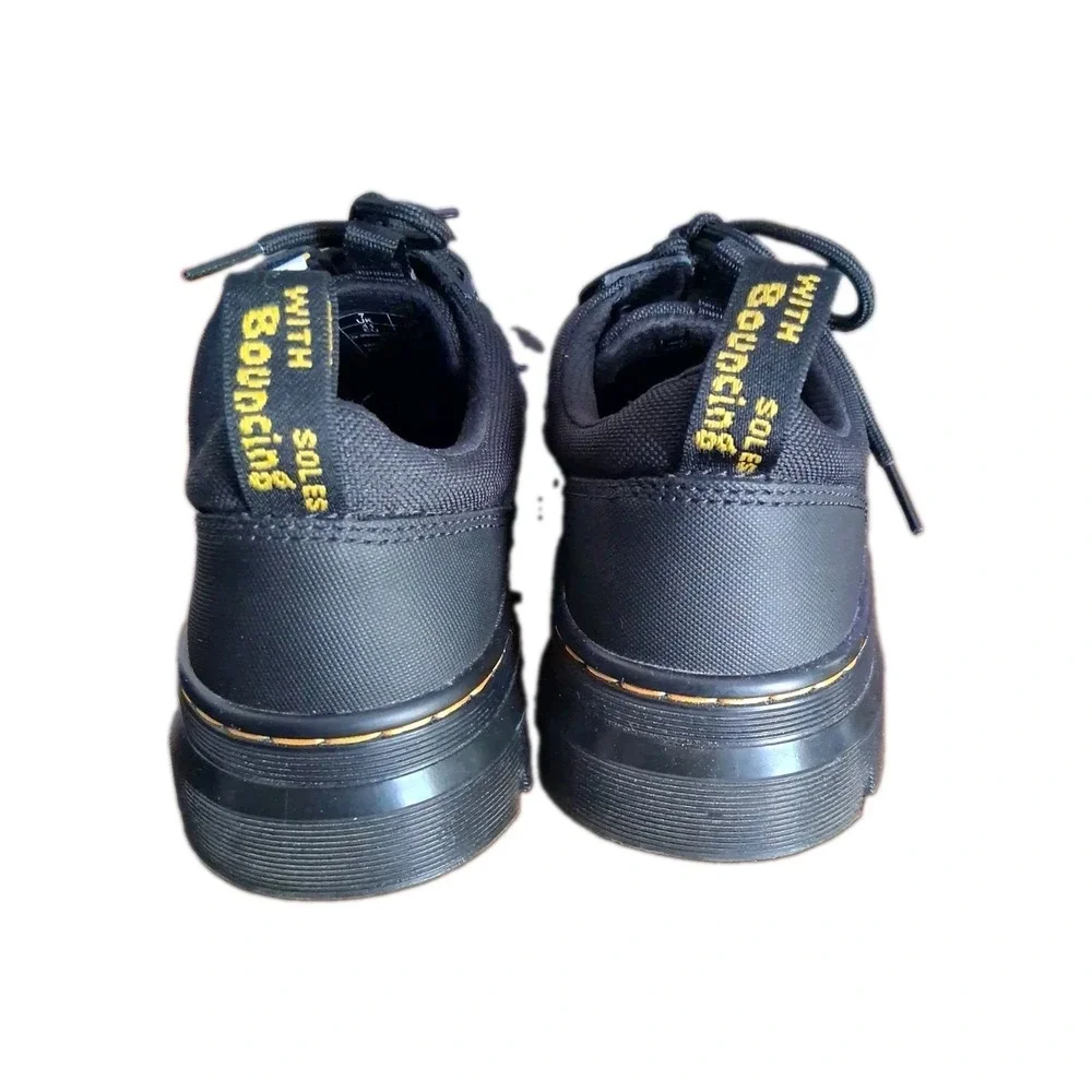 Dr. Martens Joseph Black Canvas Leather Low Top Sneakers Mens Size 8